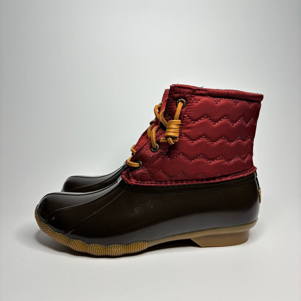 Sperry Top-Sider Saltwater Chevron Quilt Nylon Duck Boots in Wine
